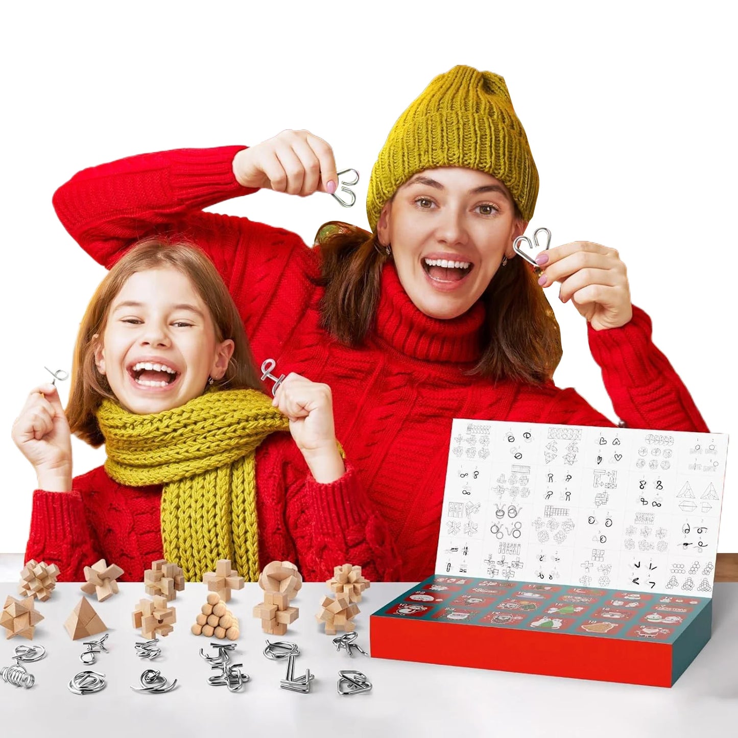 2025 Advent Calendar – 24-Day Christmas Countdown with Brain Teaser Puzzles for Kids & Adults.