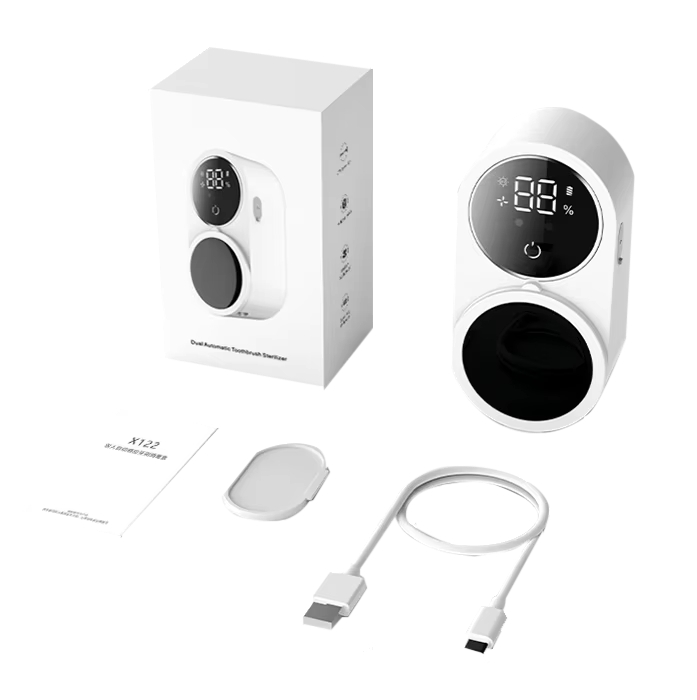 Smart Toothbrush Holder – UV Cleaner with Auto Drying & Cover