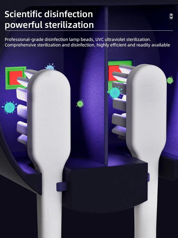 Smart Toothbrush Holder – UV Cleaner with Auto Drying & Cover