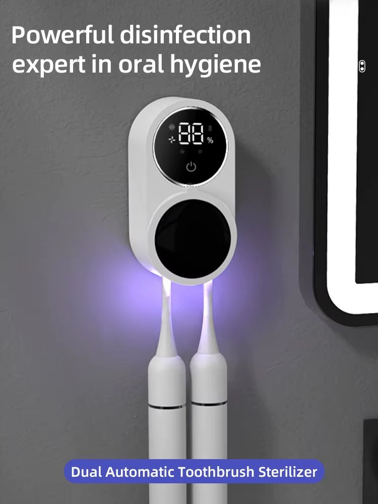 Smart Toothbrush Holder – UV Cleaner with Auto Drying & Cover