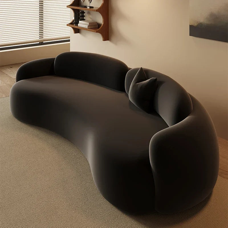 Curved Cream Sofa – Modern Small Space Lounge & Reception Seating.