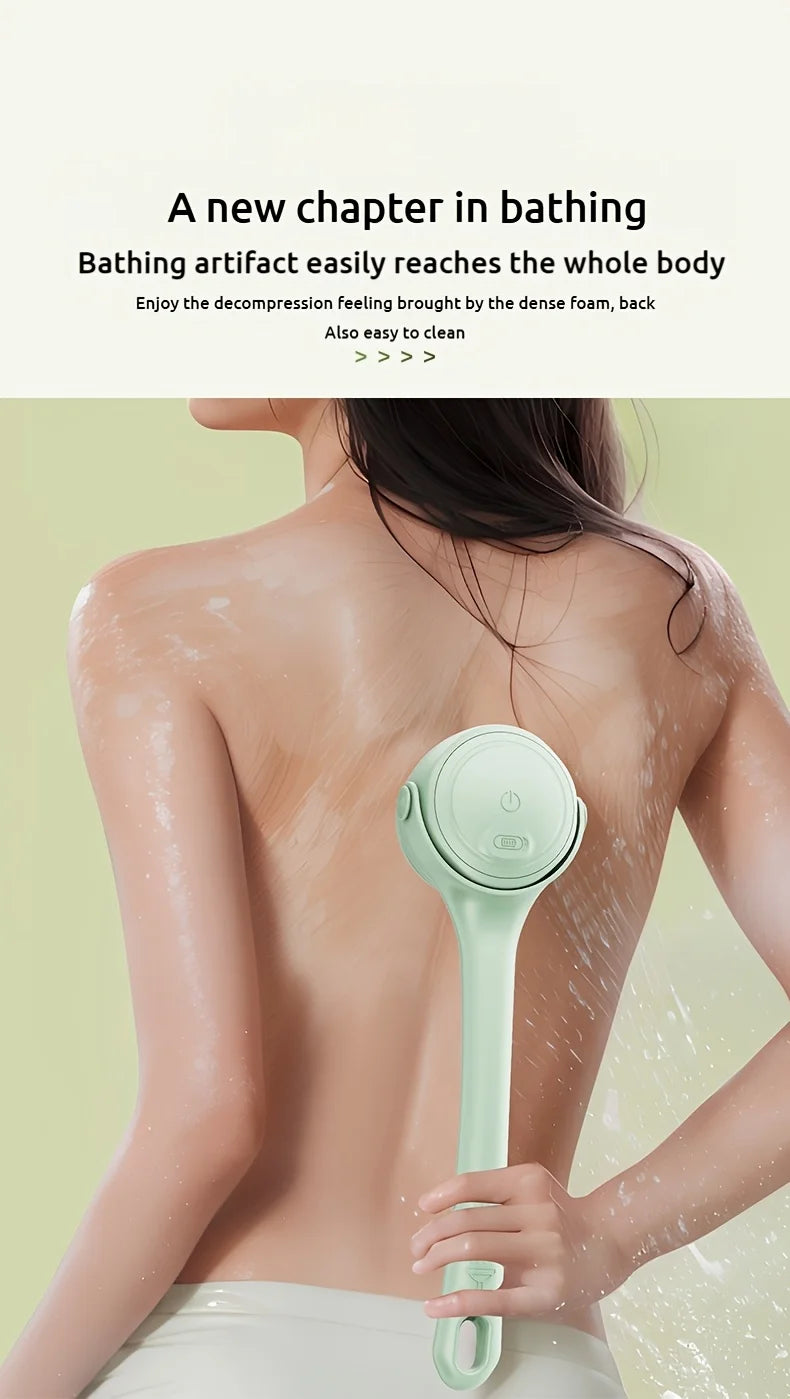 Electric Bath Body Brush – Long Handle Shower Scrubber