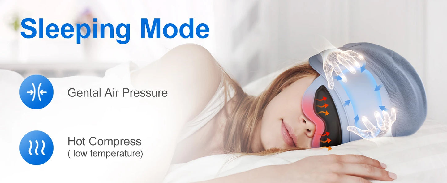 Smart Head & Eye Massager with Heat – Bluetooth Stress & Fatigue Relief Device.