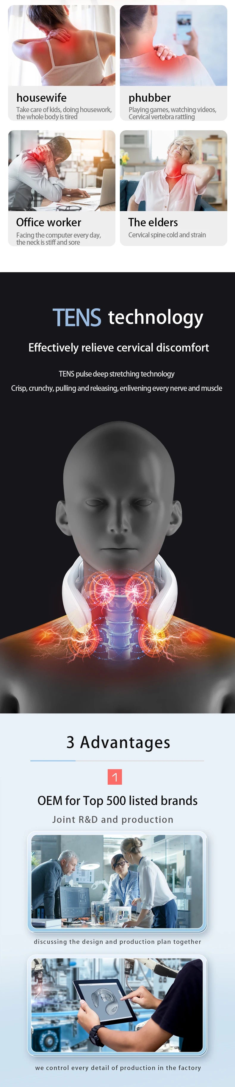 Smart Heated Neck & Shoulder Massager – Electric Cervical Pain Relief with Pulse & Vibration.