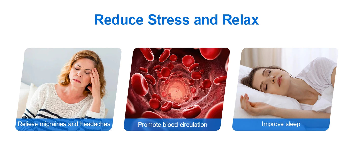 Smart Head & Eye Massager with Heat – Bluetooth Stress & Fatigue Relief Device.