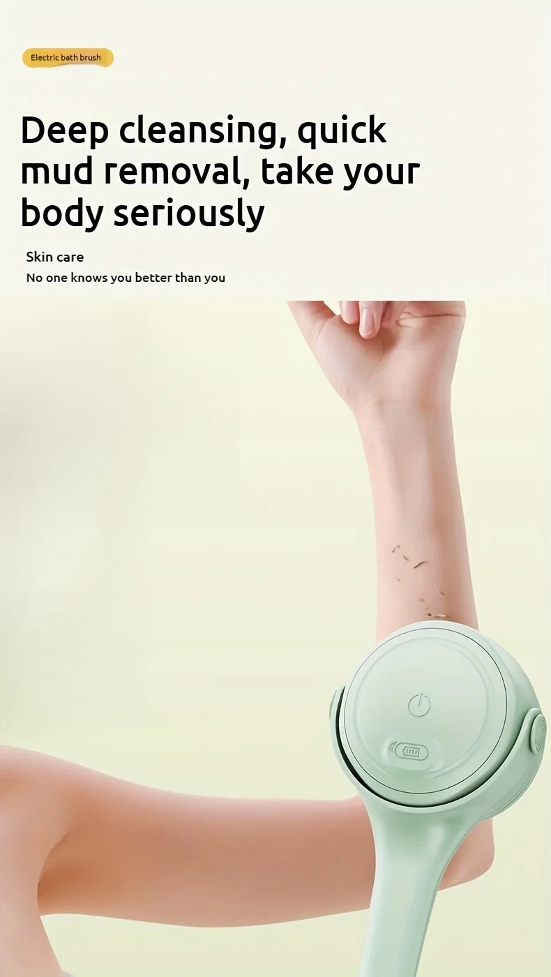 Electric Bath Body Brush – Long Handle Shower Scrubber