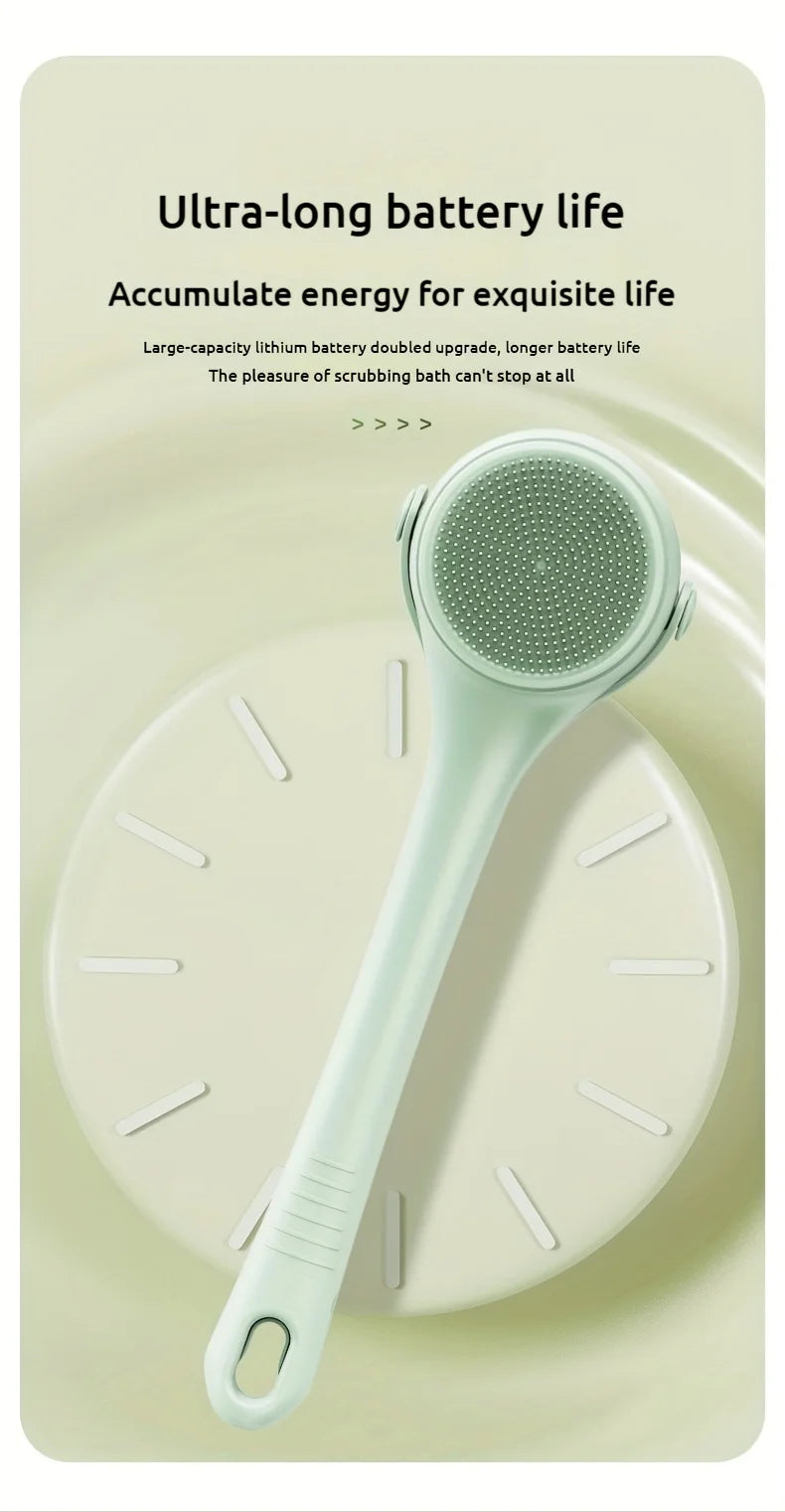 Electric Bath Body Brush – Long Handle Shower Scrubber