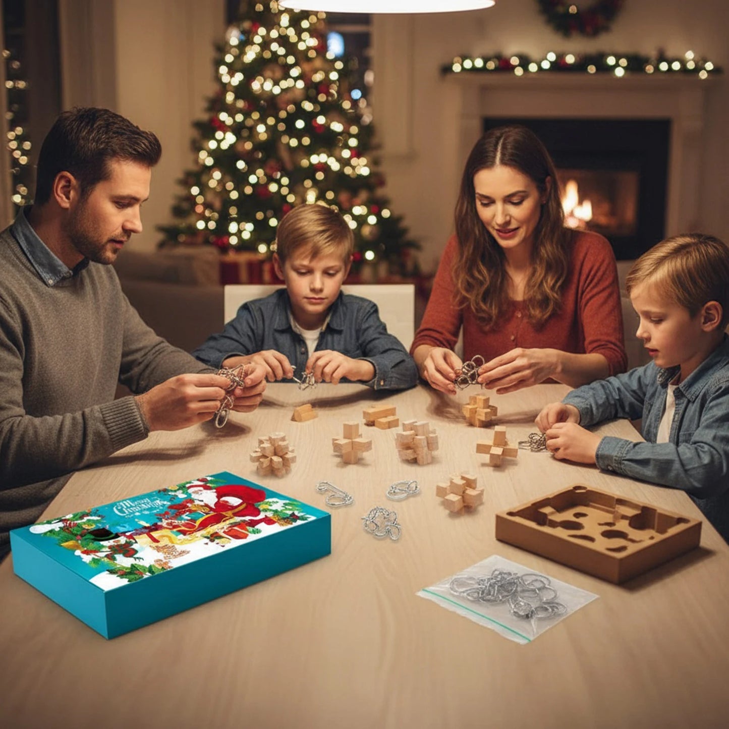 2025 Advent Calendar – 24-Day Christmas Countdown with Brain Teaser Puzzles for Kids & Adults.