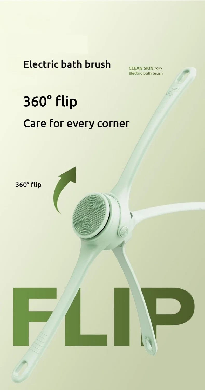 Electric Bath Body Brush – Long Handle Shower Scrubber