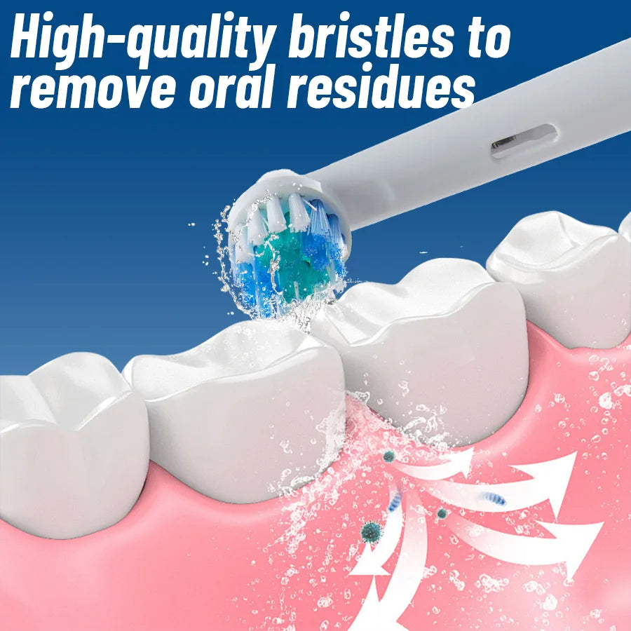 Rechargeable Electric Toothbrush – Rotating Round Head with LED Display for Men & Women.