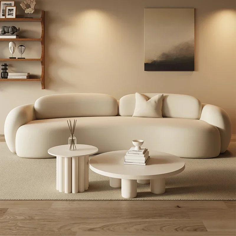Curved Cream Sofa – Modern Small Space Lounge & Reception Seating.