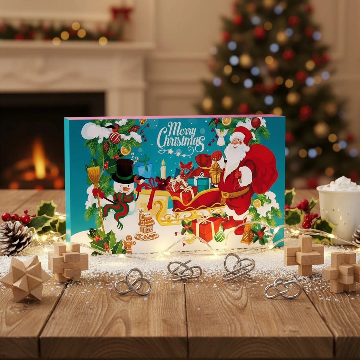 2025 Advent Calendar – 24-Day Christmas Countdown with Brain Teaser Puzzles for Kids & Adults.