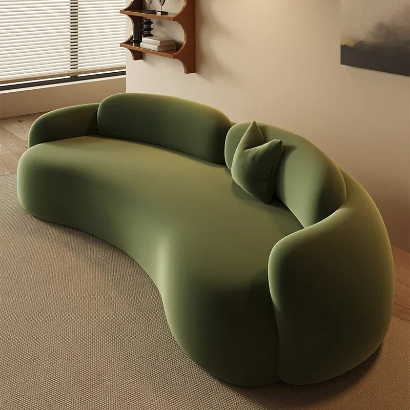 Curved Cream Sofa – Modern Small Space Lounge & Reception Seating.