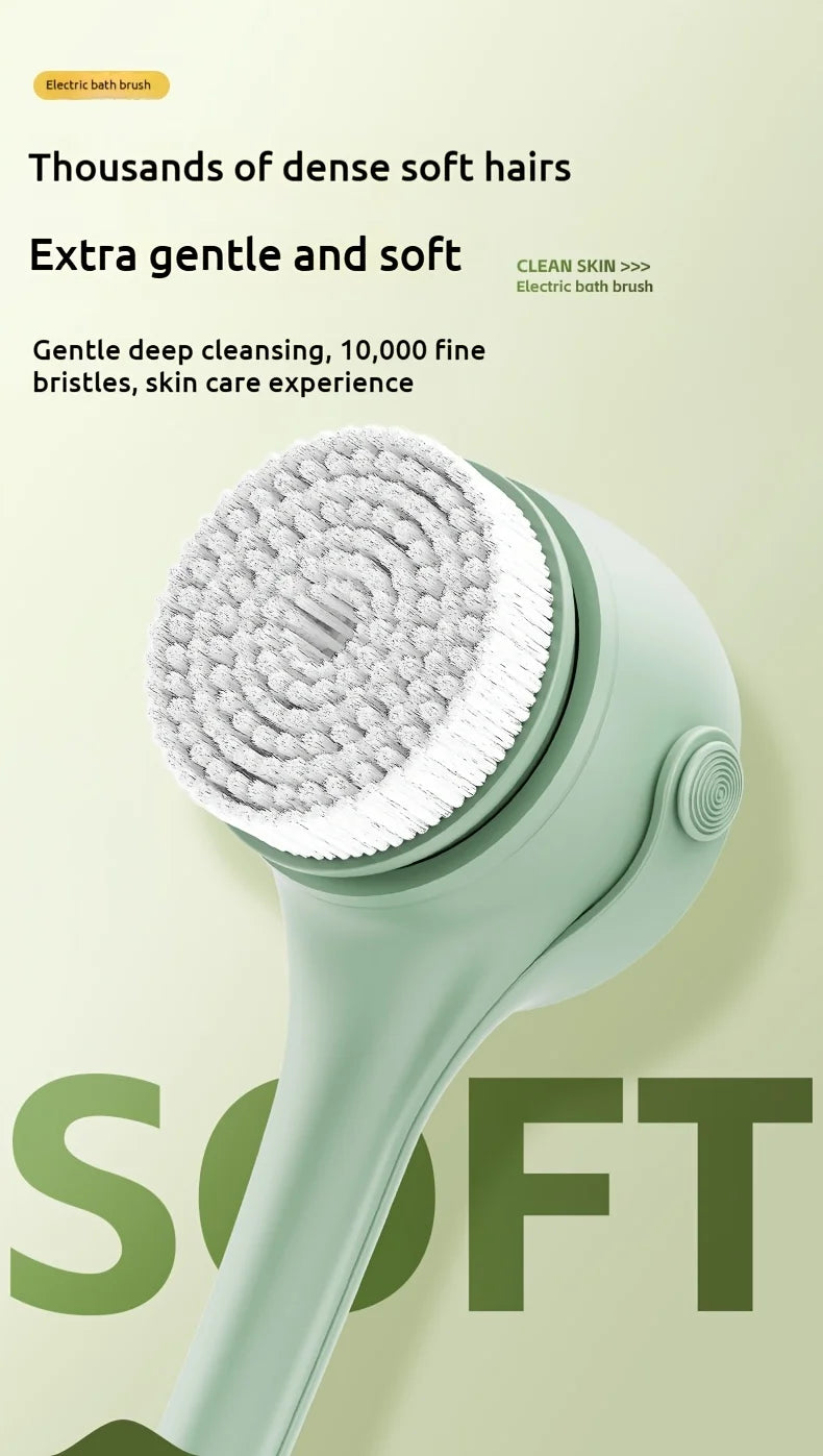 Electric Bath Body Brush – Long Handle Shower Scrubber