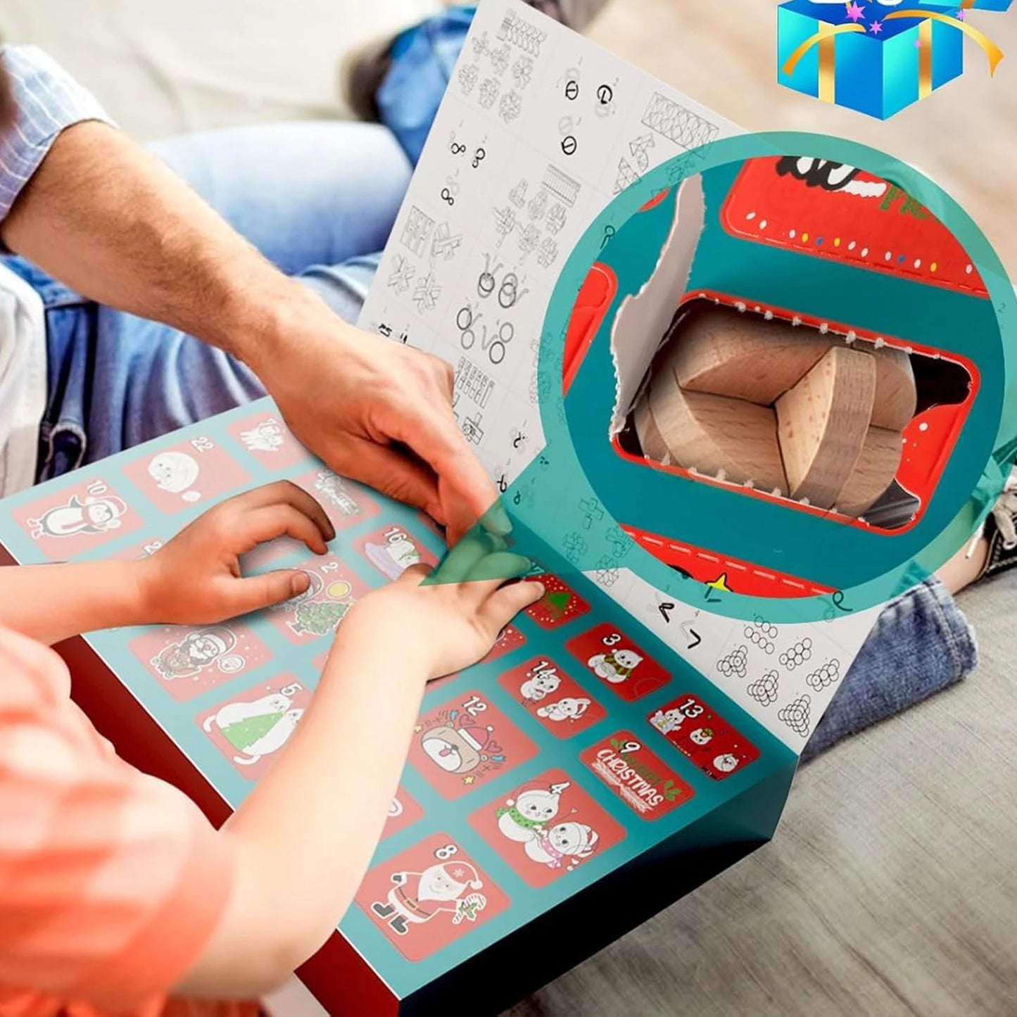 2025 Advent Calendar – 24-Day Christmas Countdown with Brain Teaser Puzzles for Kids & Adults.