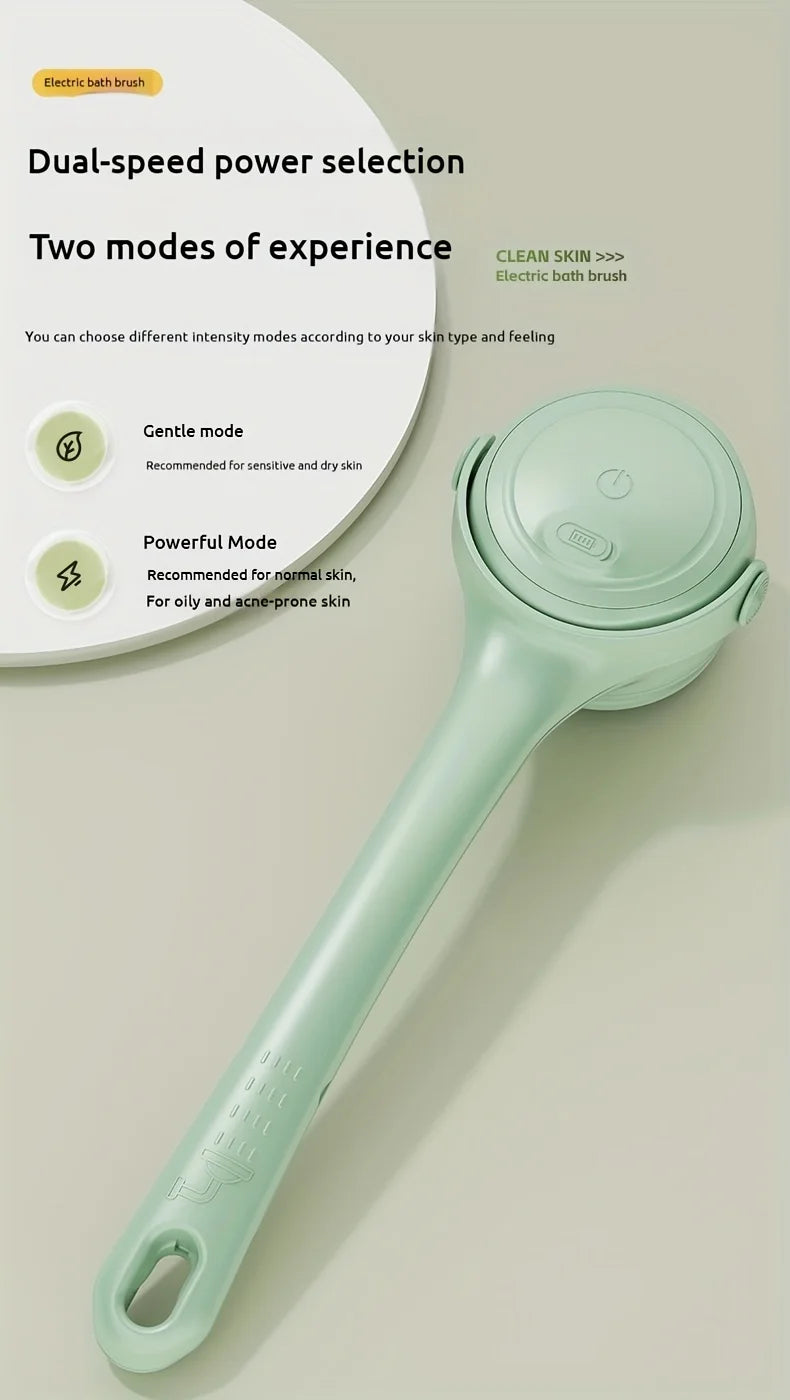 Electric Bath Body Brush – Long Handle Shower Scrubber