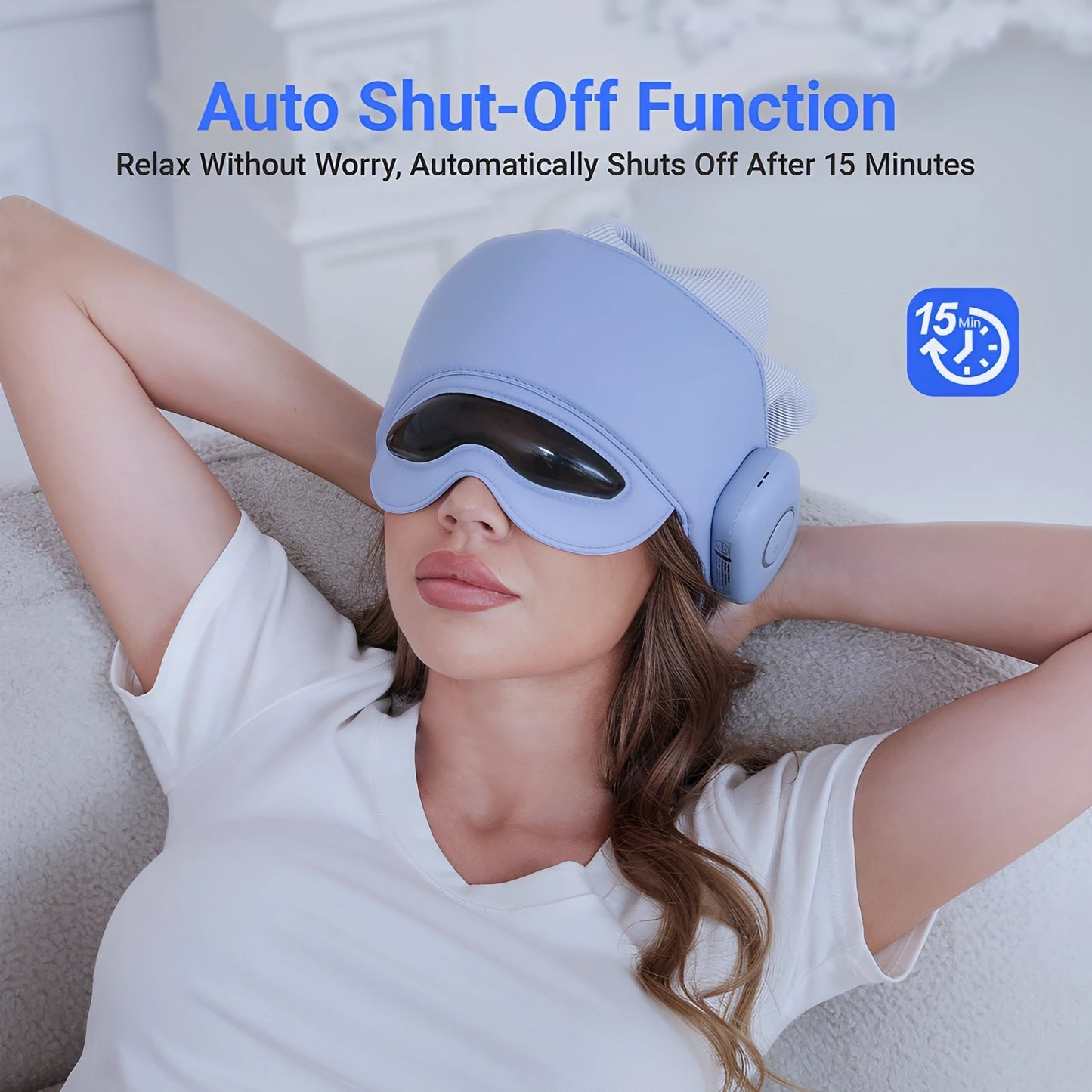 Smart Head & Eye Massager with Heat – Bluetooth Stress & Fatigue Relief Device.