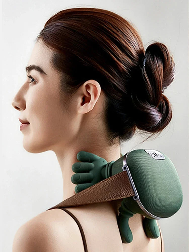 Bionic Neck and Shoulder Massager – Electric Heated Back Massage Pillow for Muscle Relief & Relaxation.