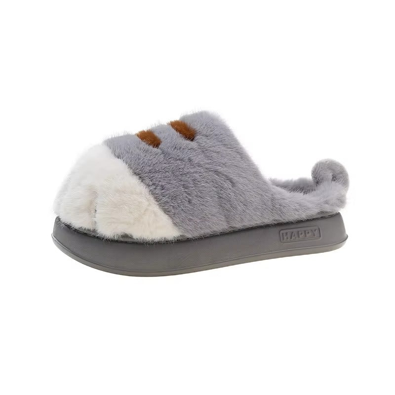 Cat Paw Kitty Claw Slippers – Cozy Fluffy Slides for Women.